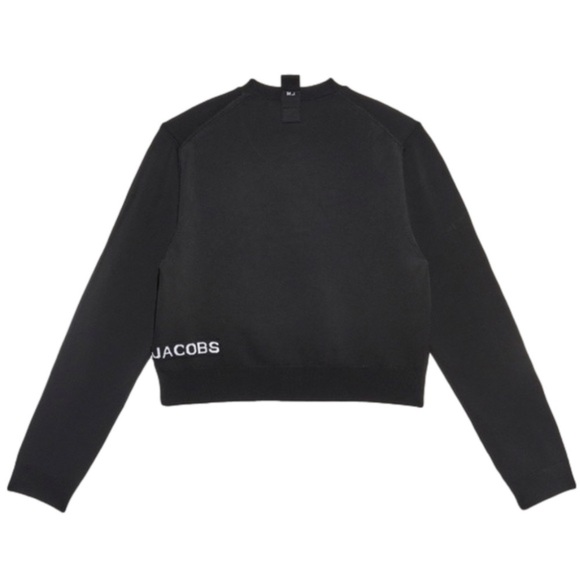 SOLD Marc Jacobs The Cropped Cardigan with Button Placket & Side White Lettering - Picture 9 of 16